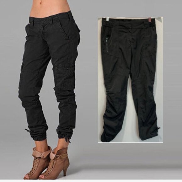 Ph8 Black Moto Parachute Pant with adjustable length Size 4 - Picture 1 of 14